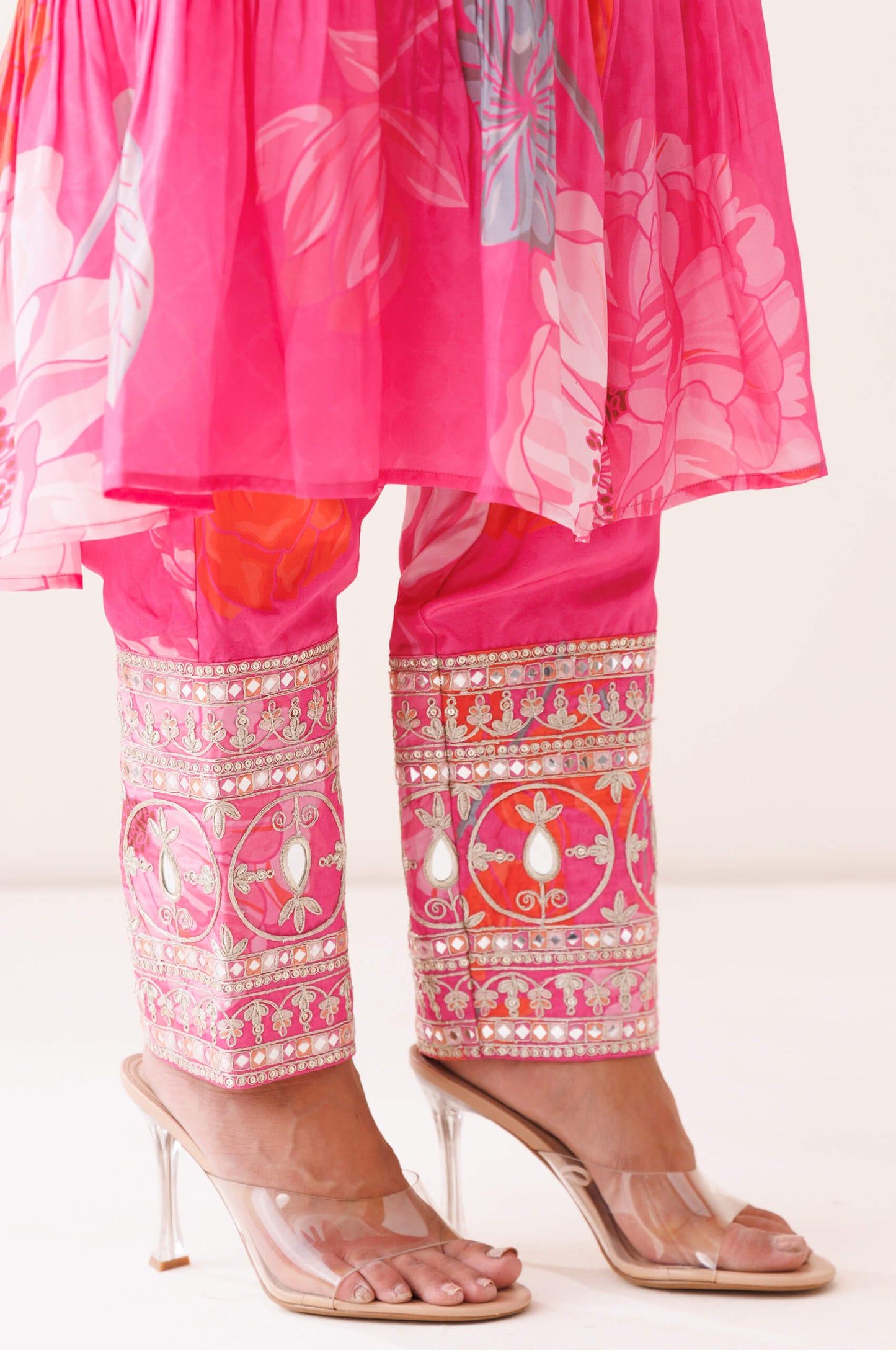 Pink one-shoulder co-ord set