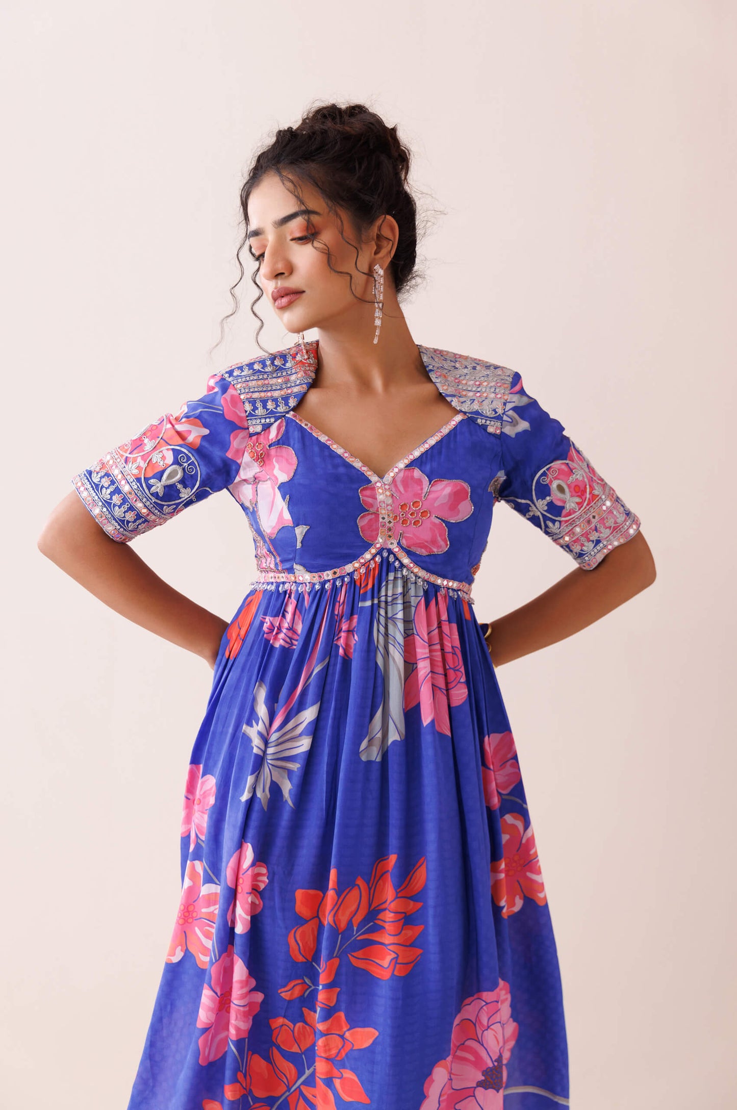 Blue dori work kurta set