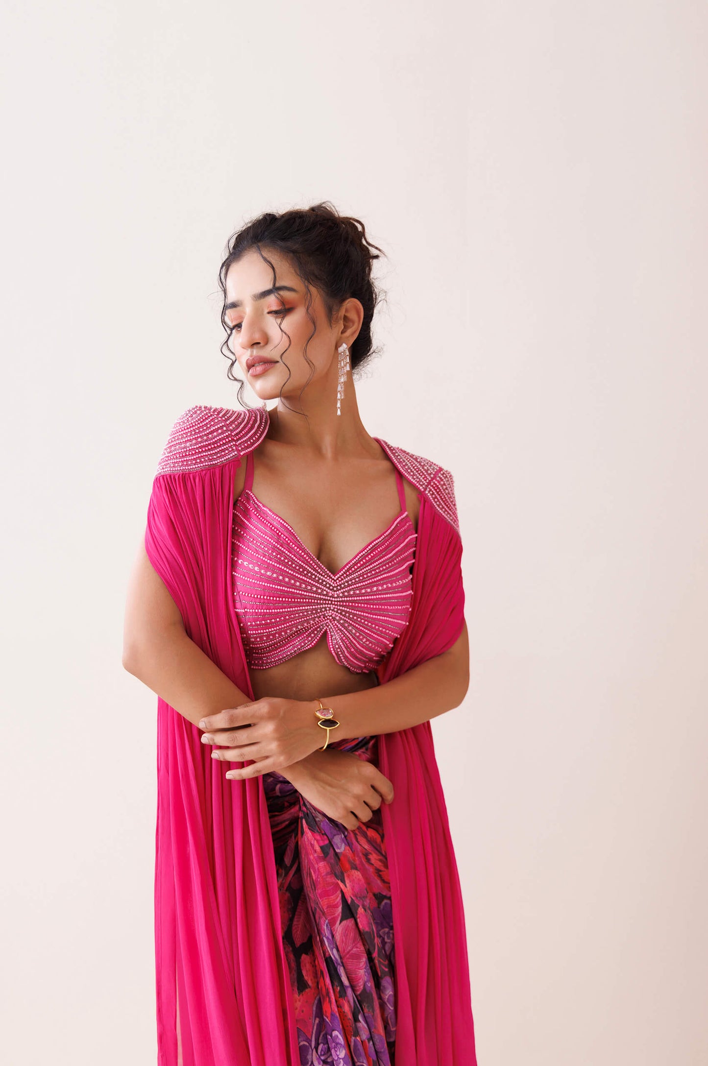 Hot pink shoulder highlight set