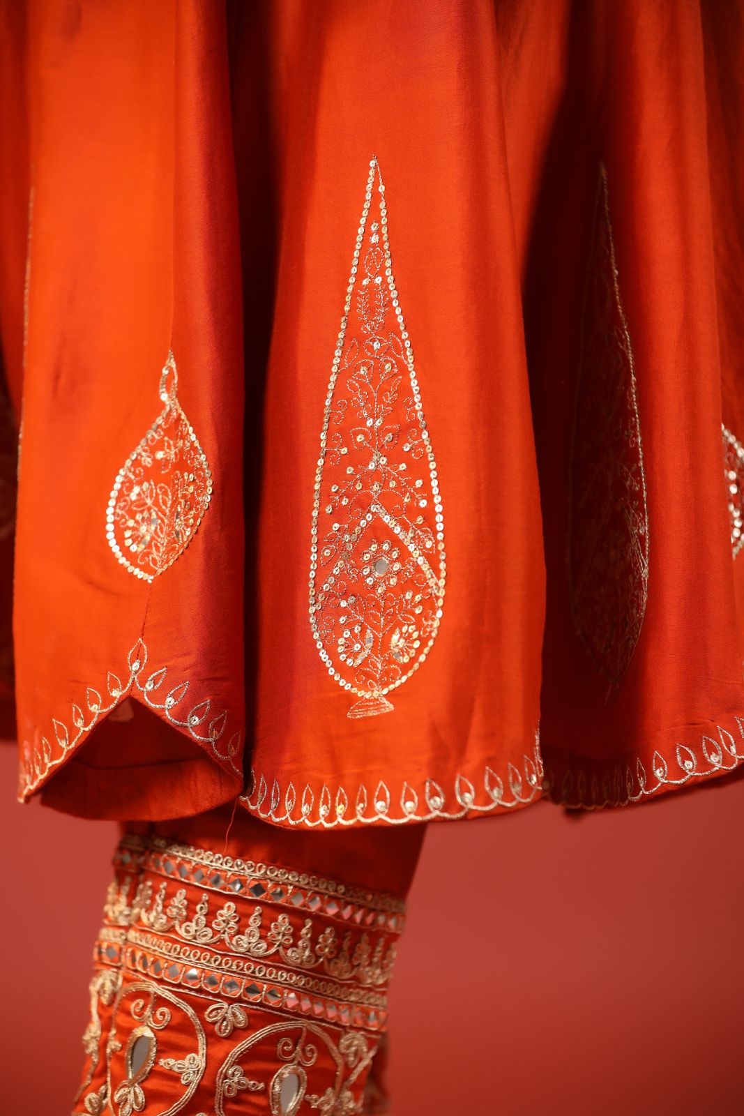 Rustic Orange Anarkali Set