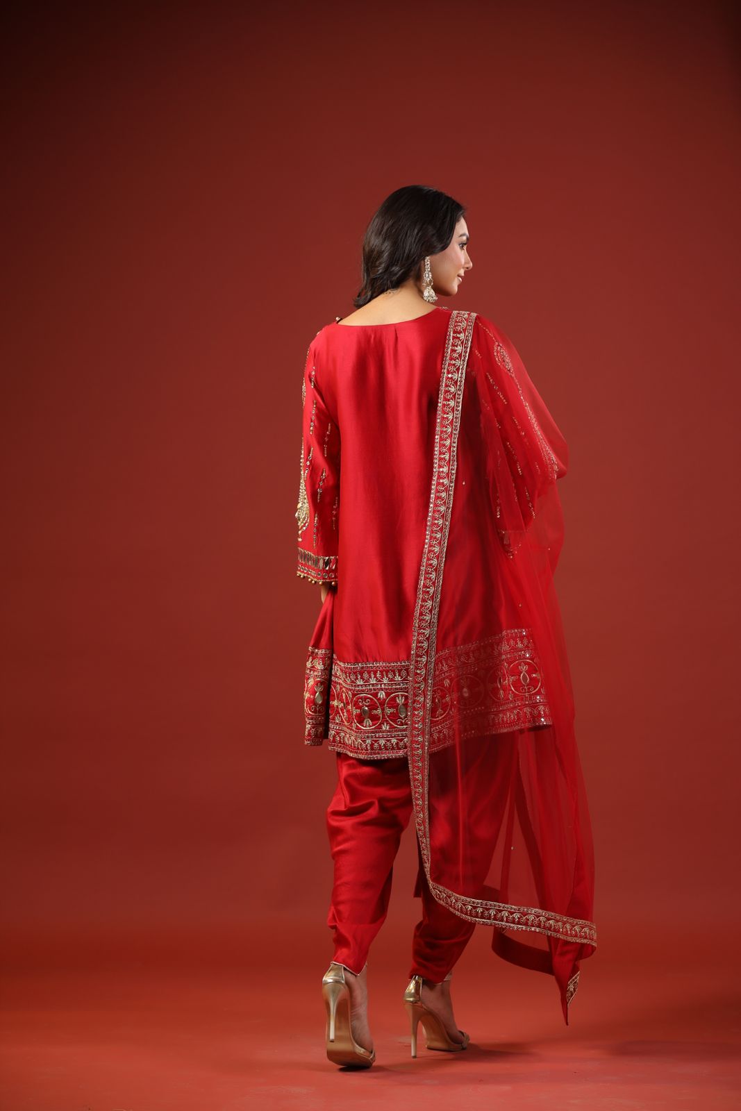 Rustic Red A-line Kurta Set