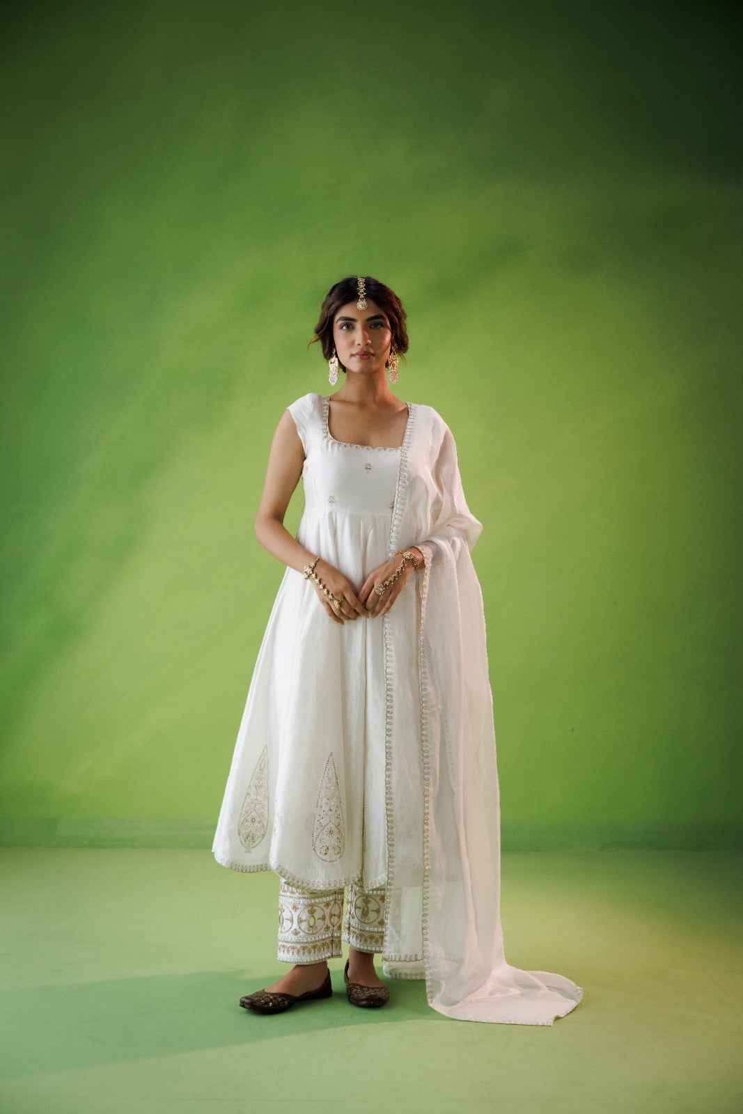 Ivory Anarkali Set