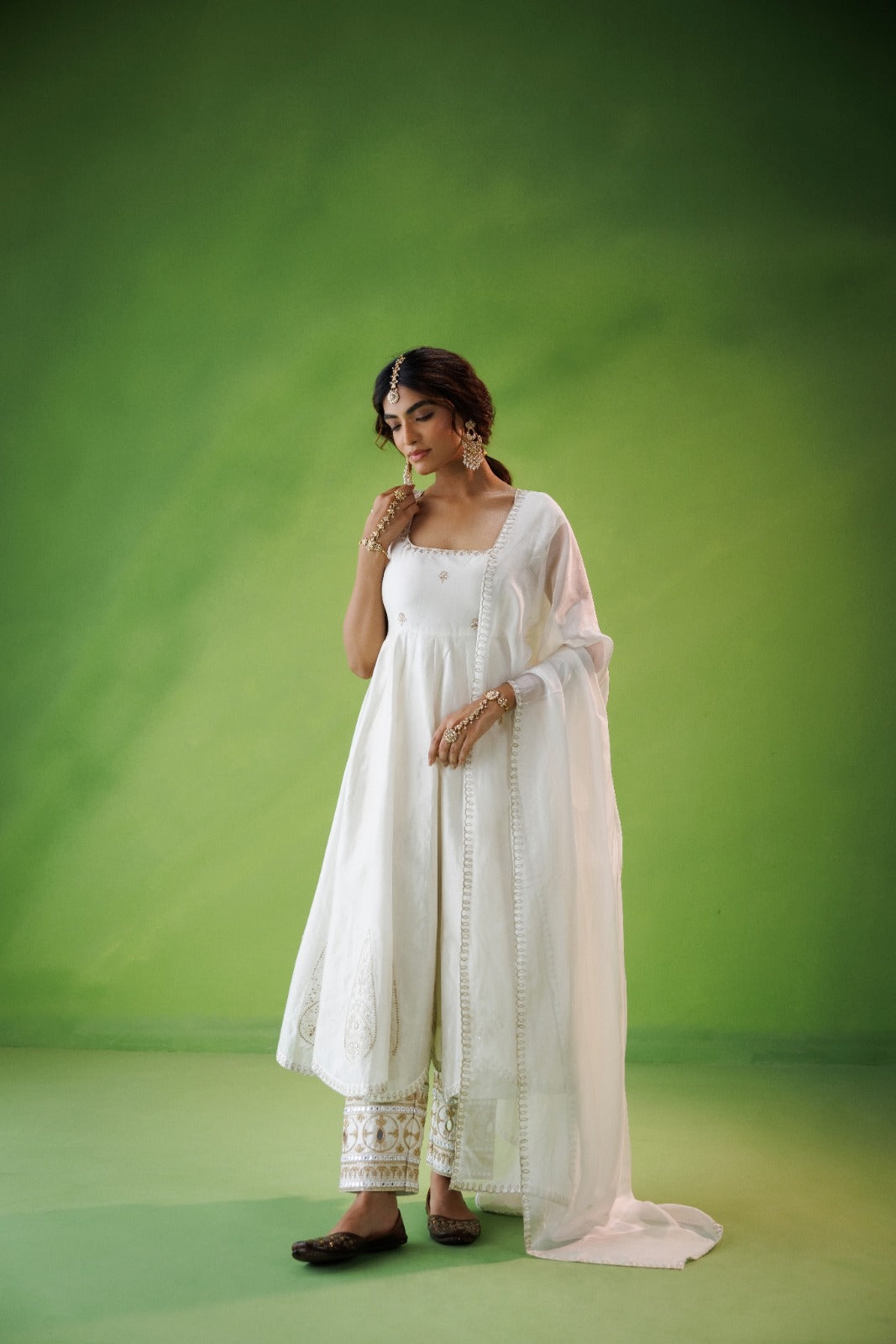 Ivory Anarkali Set