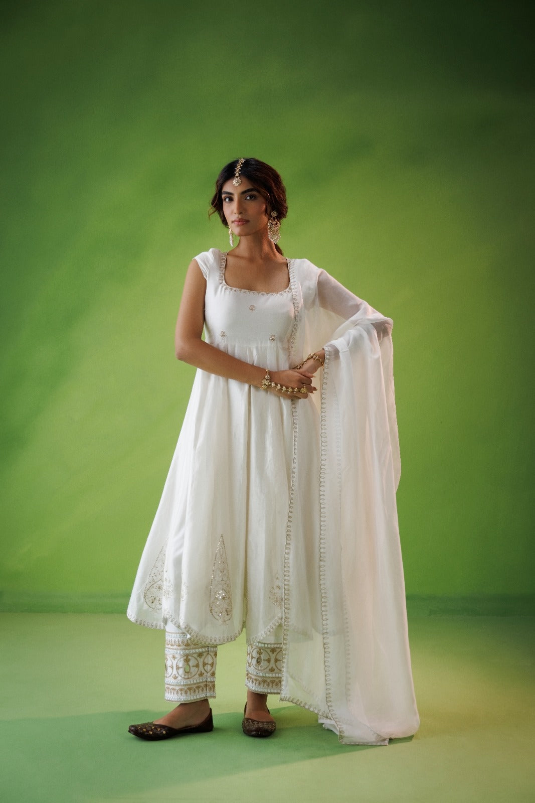 Ivory Anarkali Set