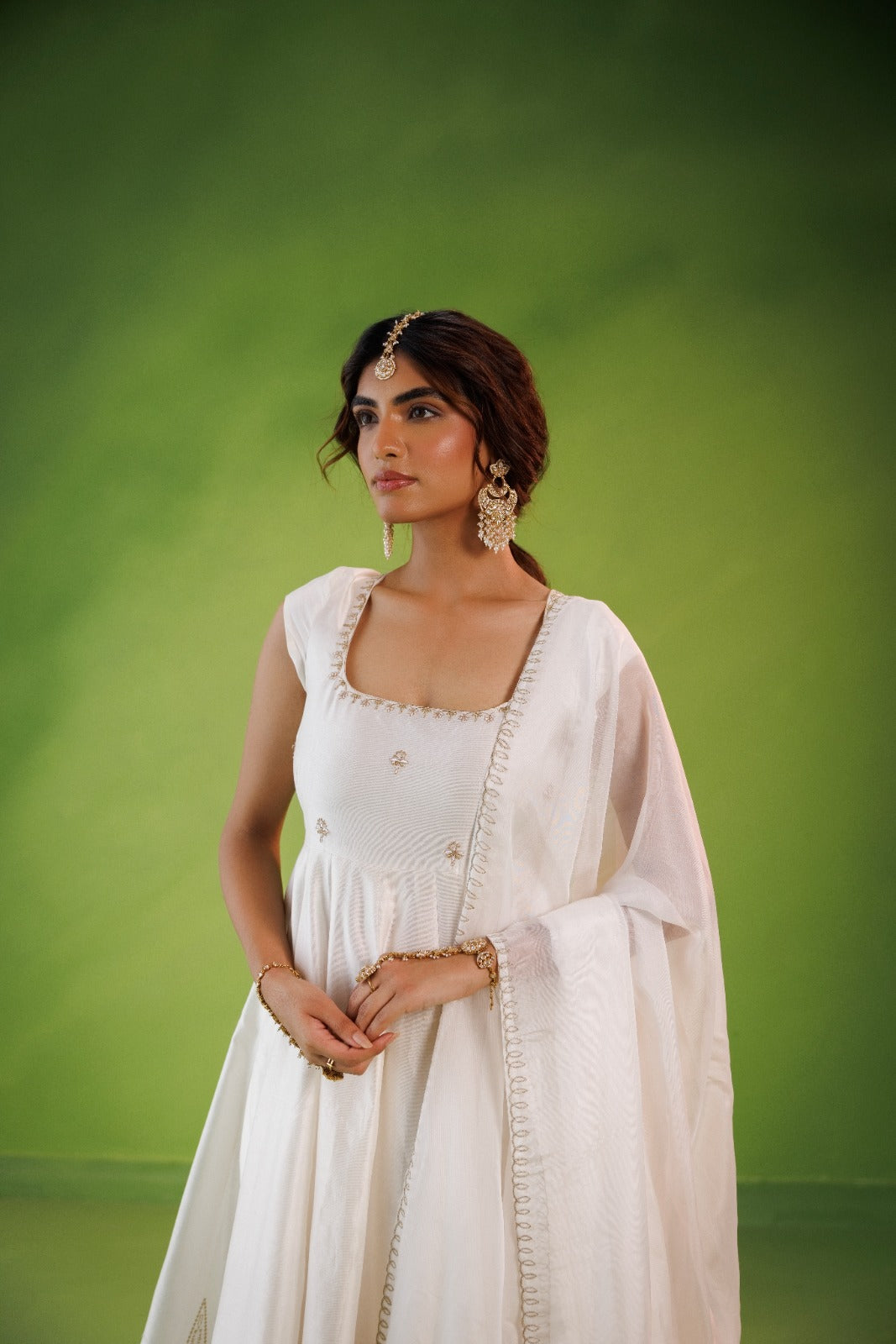 Ivory Anarkali Set
