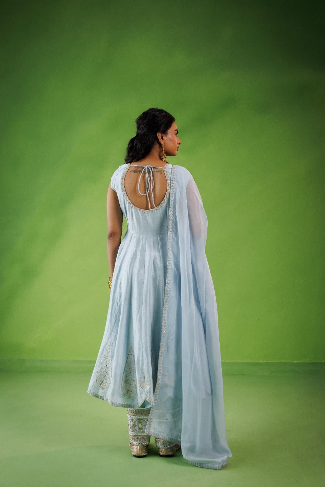 Powder Blue Anarkali Set