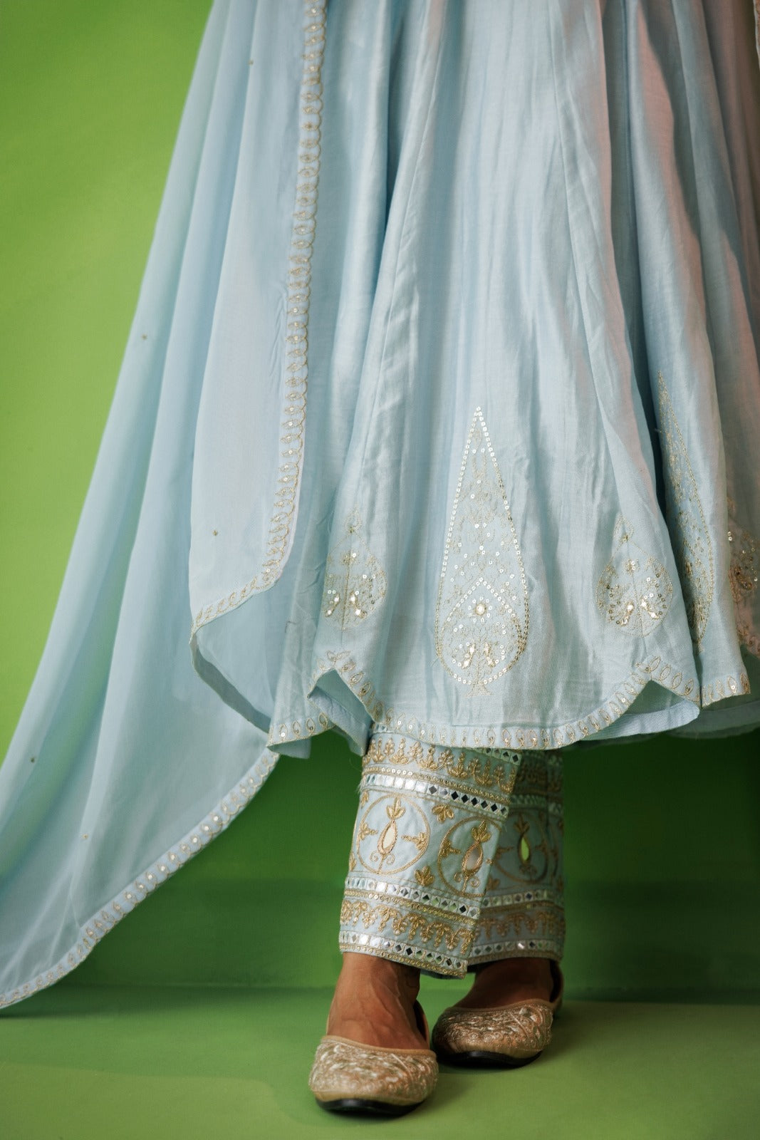 Powder Blue Anarkali Set