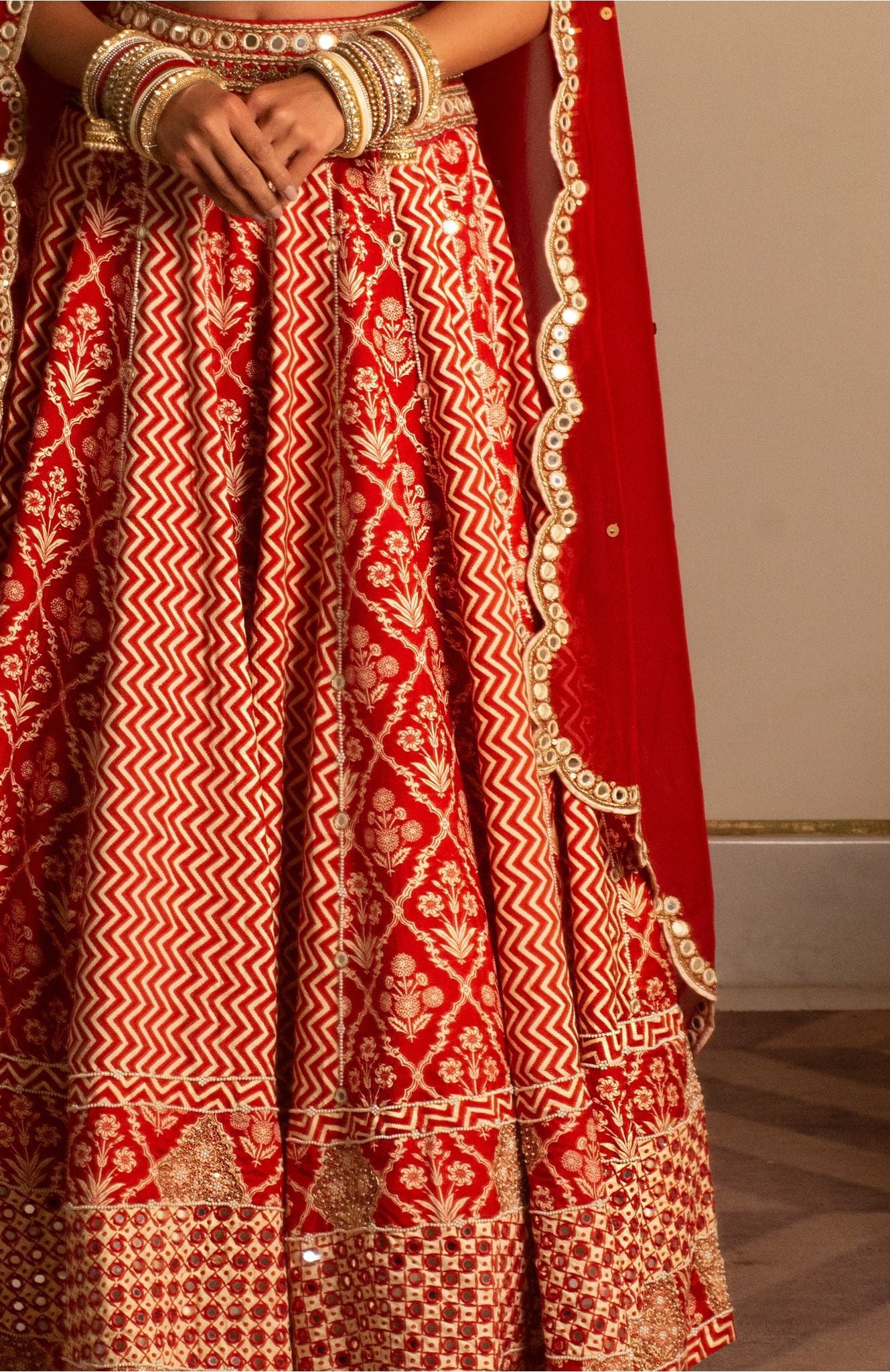 Rustic red bridal lehenga set