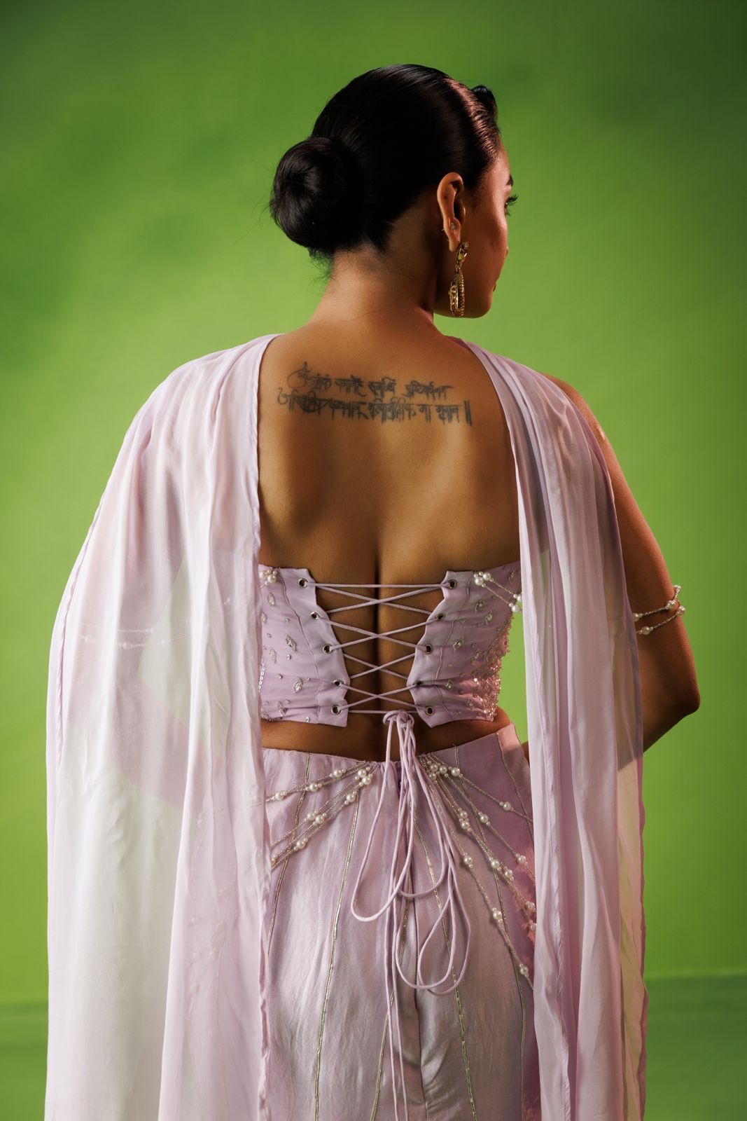 Lavender corset and Fishtail skirt set