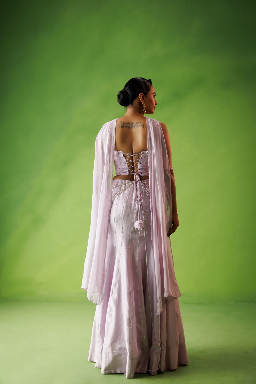 Lavender corset and Fishtail skirt set